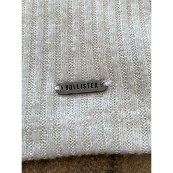 Hollister Cami Tank Womens Size Medium Cream Spaghetti Straps Ribbed Cropped NWT - Picture 2 of 5